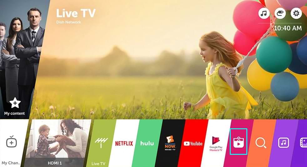 All 4 LG TV - Tap LG Content Store