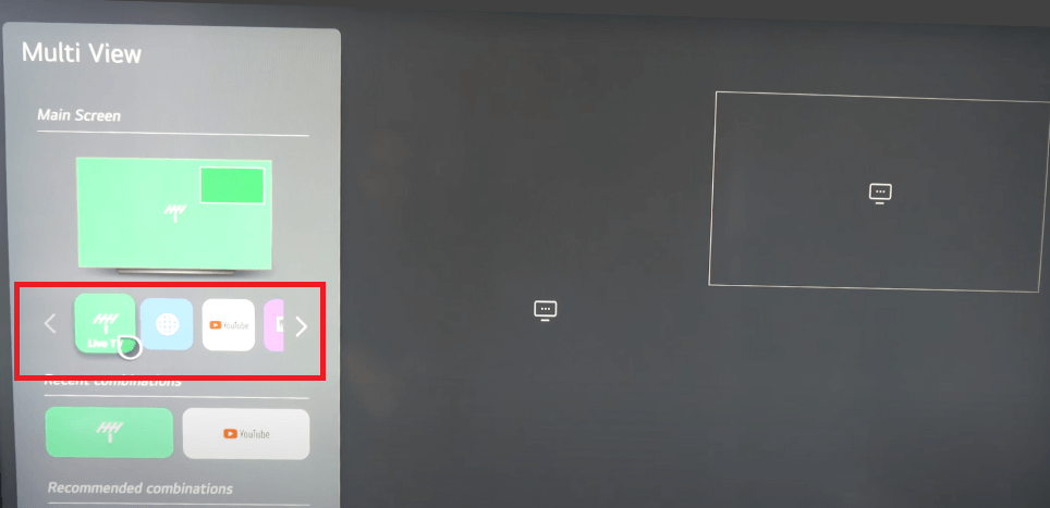 PiP on LG TV - Choose the App or Source