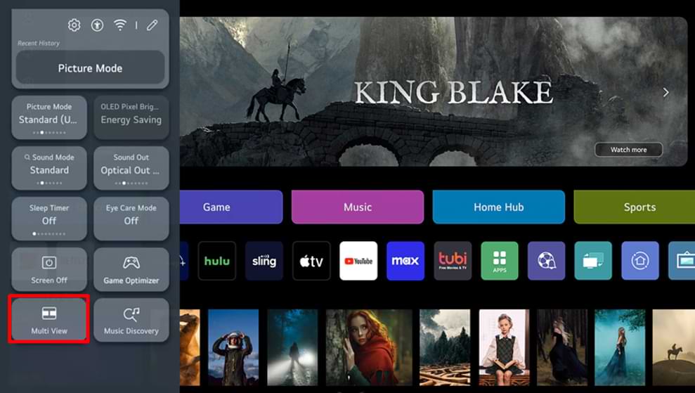 PiP on LG TV - Tap Multi View