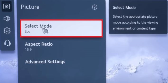 Choose the Select Mode option