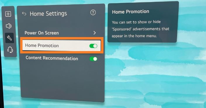 Disable Home Promotion - LG TV Block Ads