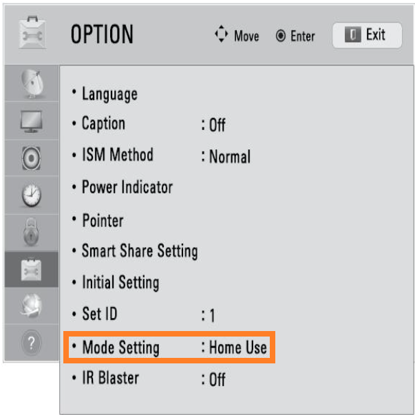 Select Home Mode - LG TV Block Ads