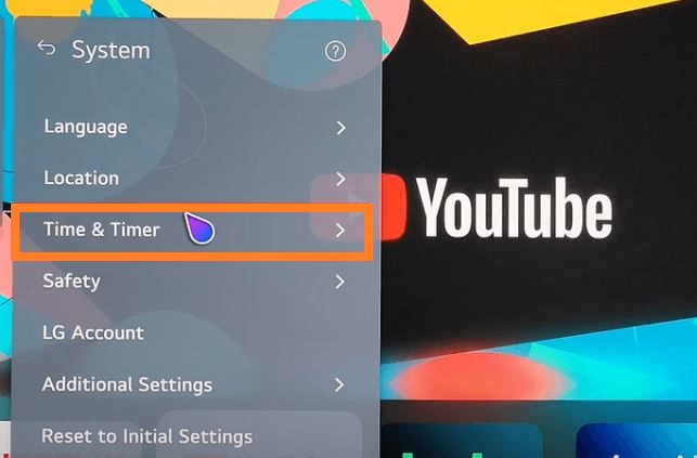 Tap the Time & Timer option to enable Sleep Timer on LG TV