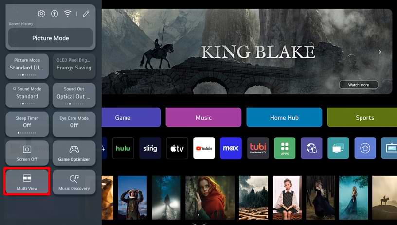 Split Screen on LG TV - Tap Multi View